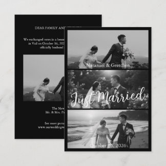 Modern Black & White Wedding Announcements