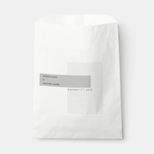 Modern Black & White Wedding  Favour Bag (Front)