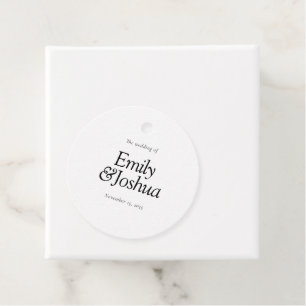 Modern Black & White Wedding Favour Tags