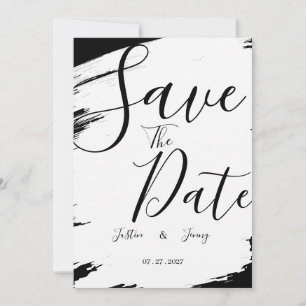Modern Black & White wedding Invitation
