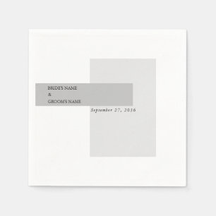 Modern Black & White Wedding Napkin