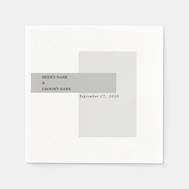 Modern Black & White Wedding   Napkin (Front)