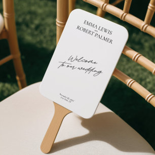Modern Black & White Wedding  Program Fans 