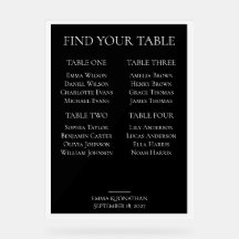 Modern Black & White Wedding Seating Chart