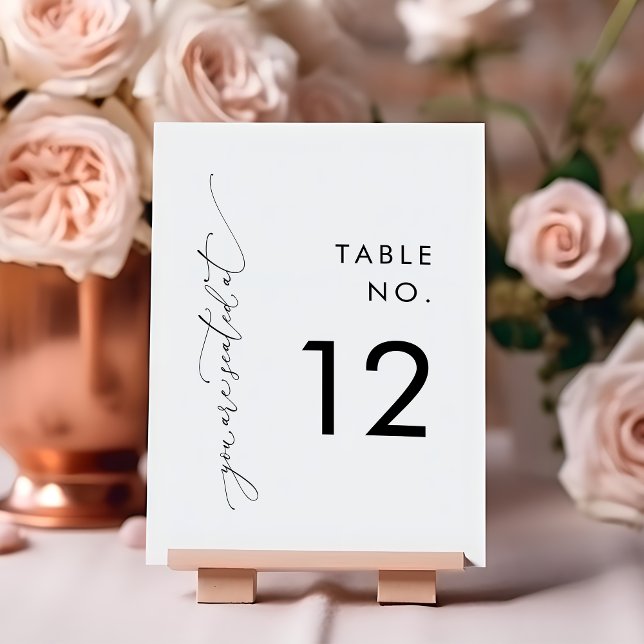 Modern Black & White Wedding Table Number Cards (Creator Uploaded)