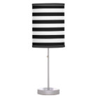 Modern Black White Wide Stripes Table Lamp