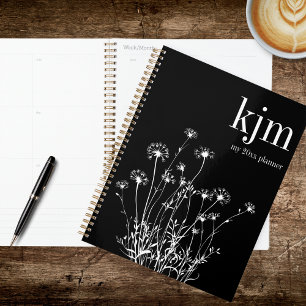 Modern Black & White Wildflowers Planner