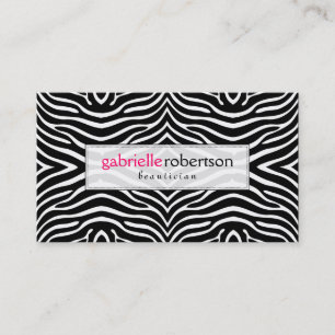 Modern Black & White Zebra Animal Print Business Card