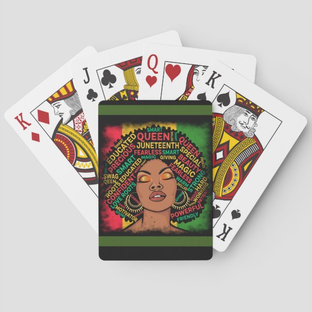 Modern Black Woman Motivational Playing Cards  (Back)