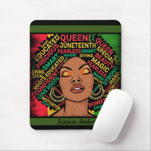 Modern Black Woman Motivational Typography Script Mouse Pad