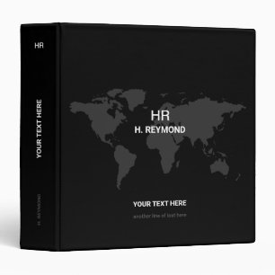 modern BLACKBINDER with travel world map Binder