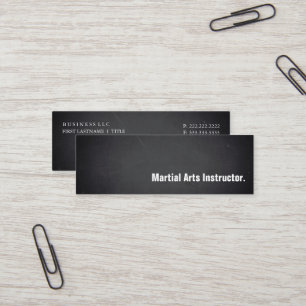 Modern Blackboard Martial Arts Instructor  Mini Business Card