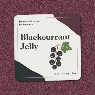 Modern Blackcurrant Jelly Label Sticker