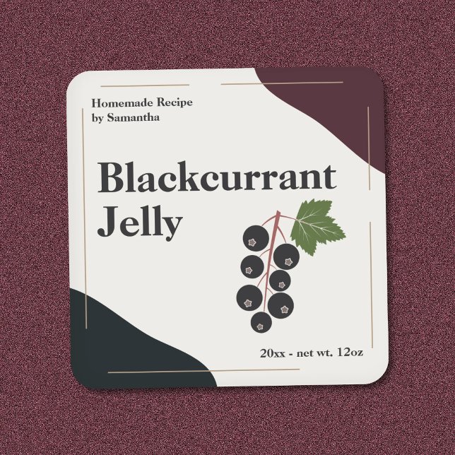 Modern Blackcurrant Jelly Label Sticker (Modern Blackcurrant Jelly Label Sticker)