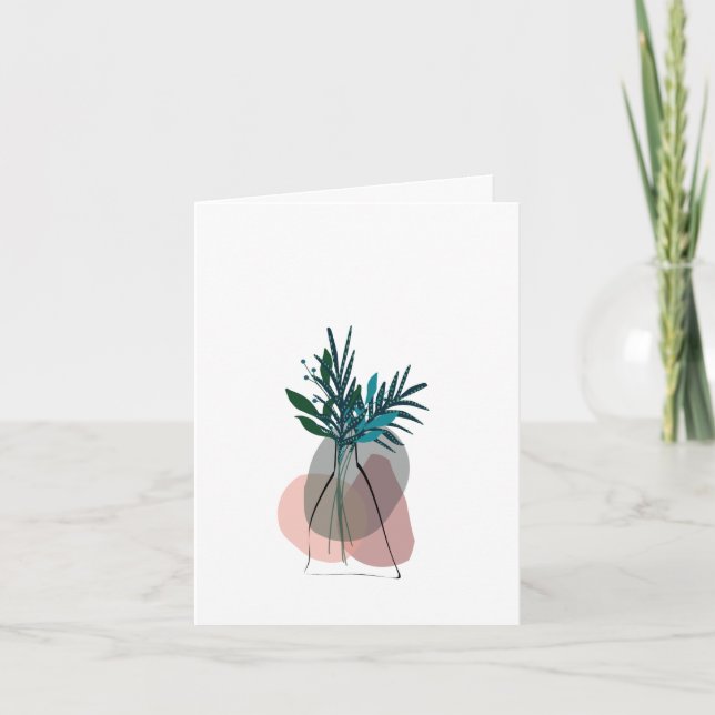 Modern Blank Botanical Note Card Stationery (Front)