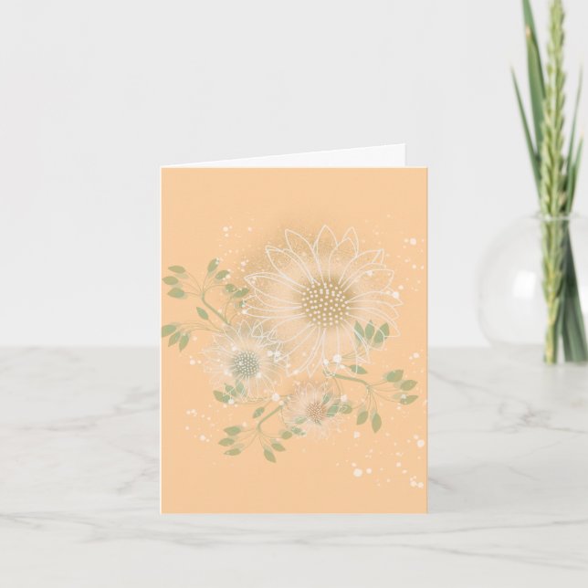 Modern Blank Botanical Note Card Stationery (Front)