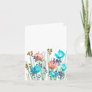 Modern Blank Botanical Note Card Stationery