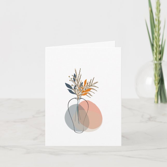 Modern Blank Botanical Note Card Stationery (Front)