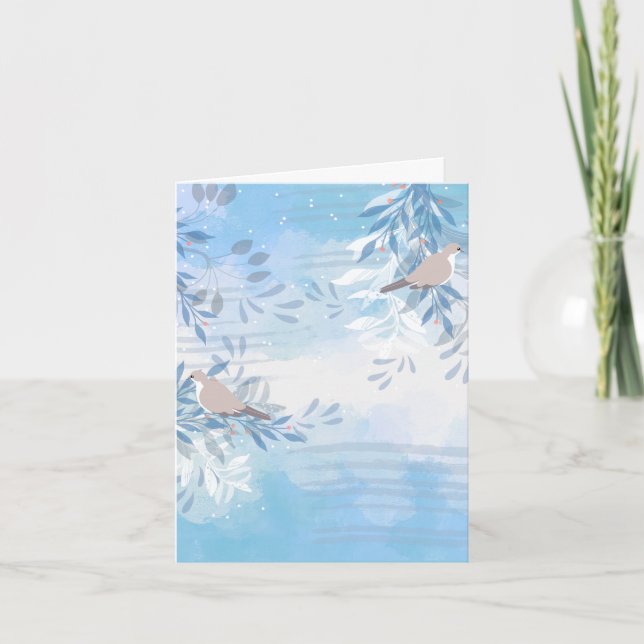 Modern Blank Botanical Note Card Stationery (Front)