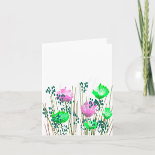 Modern Blank Botanical Note Card Stationery