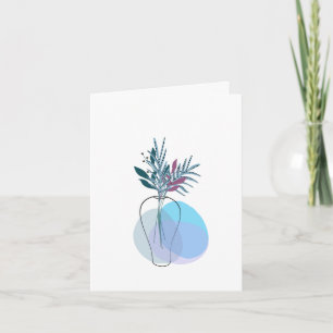 Modern Blank Botanical Note Card Stationery