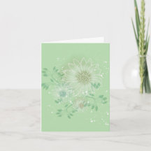 Modern Blank Botanical Note Card Stationery