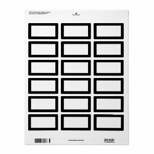 Modern Blank Template Label with Black Border