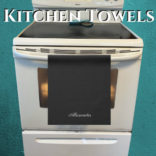 Modern Blank template,  White Script  Kitchen Towel