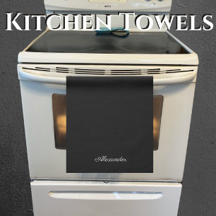 Modern Blank template,  White Script  Kitchen Towel