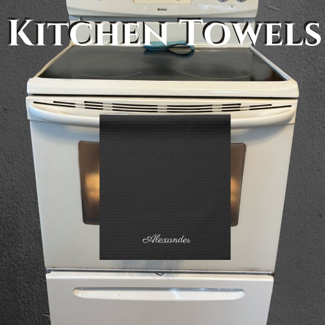 Modern Blank template,  White Script  Kitchen Towel (Creator Uploaded)