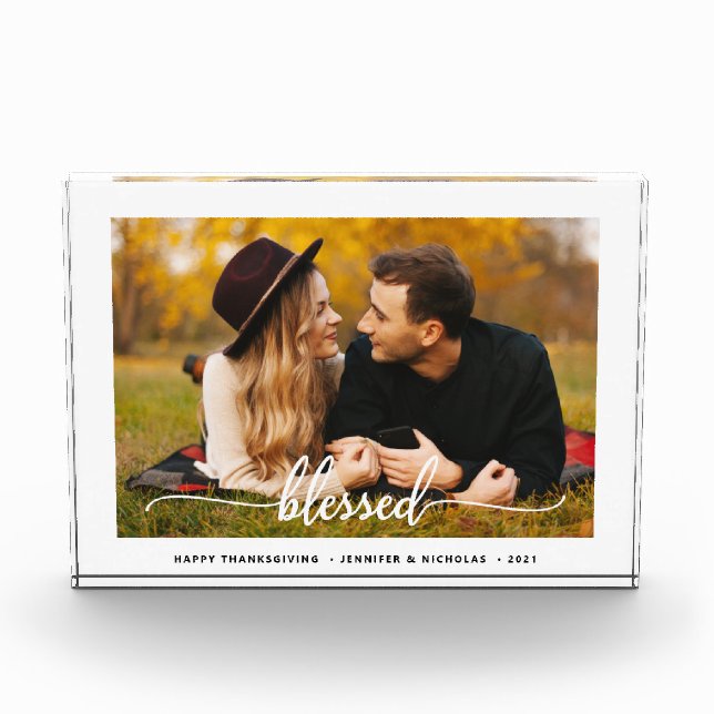 Modern Blessed Script Photo Block (Front)
