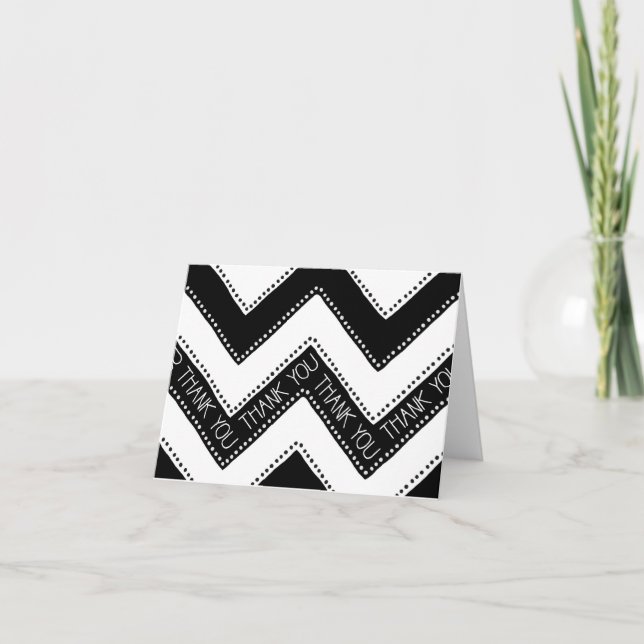 Modern Bliss Chevron print Thank You card (Front)