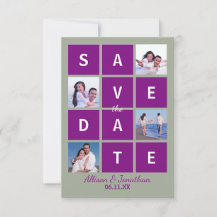 Modern Block Letters & Photo - 3X5 Save the Date