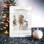 Modern Block Photo Christmas Personalized Foil Holiday Card<br><div class="desc">Modern Block Photo Christmas Personalized real foil holiday card from Ricaso. Add your own photograph to this delightful greetings card</div>