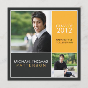 Modern Block University Graduation Announcement