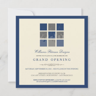 Modern Blocks Grand Opening Invitation (blue)