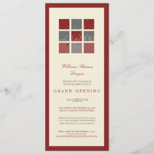 Modern Blocks Grand Opening Invitation (red)