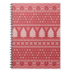 Modern Blocky Christmas Tree Pattern Notebook