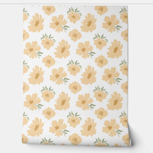 Modern Blooms Golden Yellow Nursery Kids Room Wallpaper