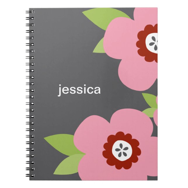Modern Blooms Personalized Notebook (Front)
