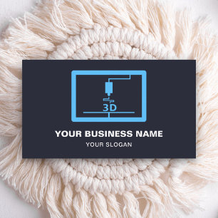 Modern Blue 3D Printer Business Card