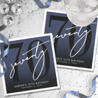 Modern Blue 70th Birthday Party
