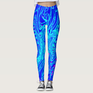 Modern Blue Abstract Art Painting Leggings