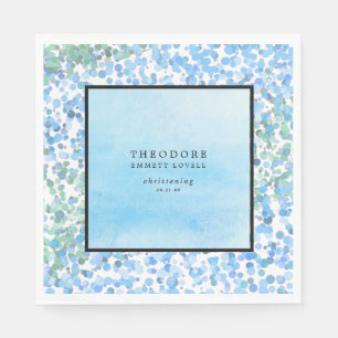 Modern Blue Abstract Christening Napkin