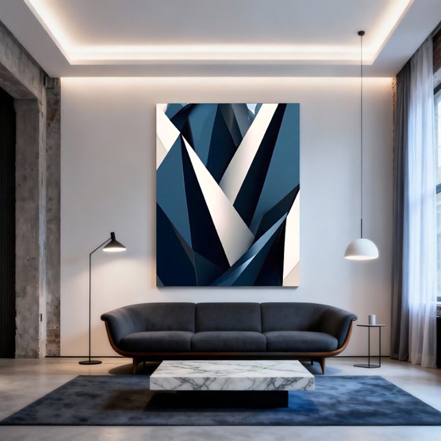 Modern Blue Abstract Geometric 3D Poster (Creator Uploaded)
