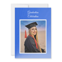 Modern Blue Abstract Grad Party Invitation - photo