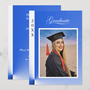 Modern Blue Abstract Graduation Invitation - photo