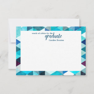 Modern Blue Abstract Pattern Word of Advice Cards