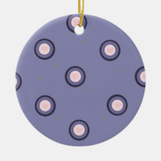 Modern Blue and Pink Circle Design Ceramic Ornament