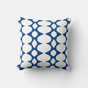 Modern blue and white aesthetic decor pillow
